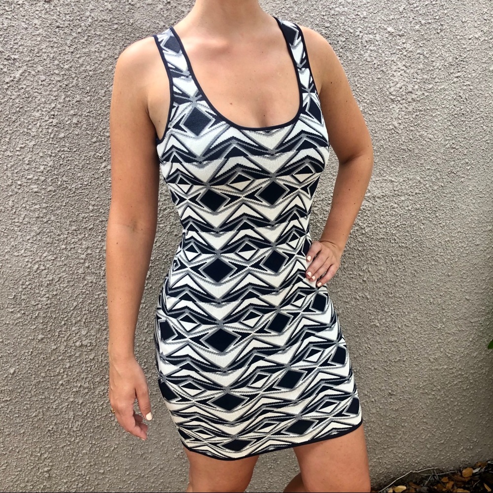 Women’s navy and white patterned dress